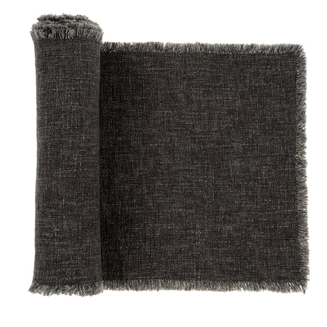 Selena Linen Table Runner Dark Grey, Set of 2 by Mercana at Eve Furniture