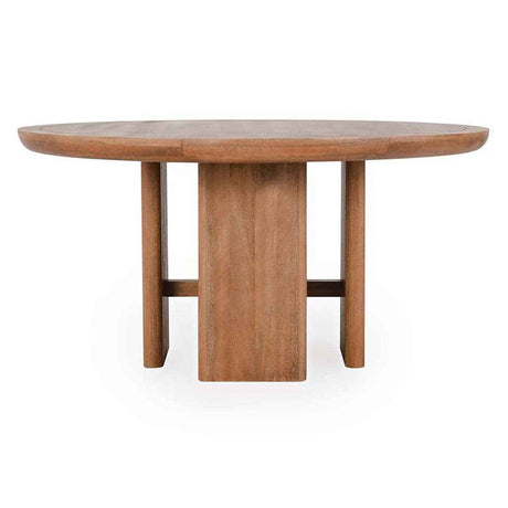 Selena Pottery Brown Round Dining Table by Classic Home at Eve Furniture