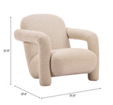 Selenya Beige Accent Chair by Zuomod at Eve Furniture