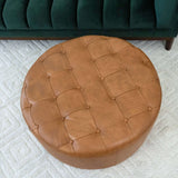 Seletar Tan Leather Ottoman by Ashcroft Furniture at Eve Furniture
