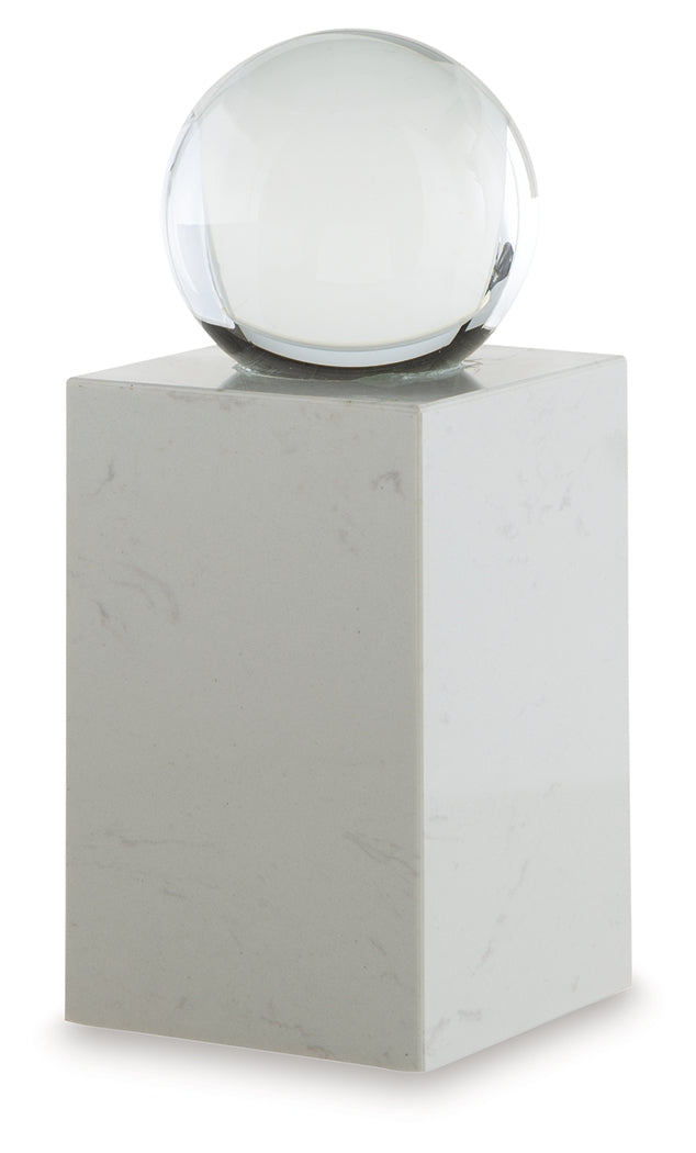 Sellner Clear/White Sculpture by Ashley at Eve Furniture