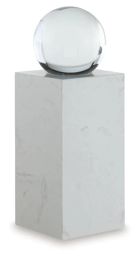 Sellner Clear/White Sculpture by Ashley at Eve Furniture