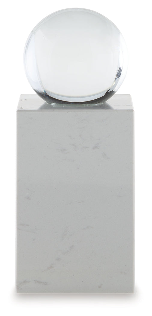 Sellner Clear/White Sculpture by Ashley at Eve Furniture