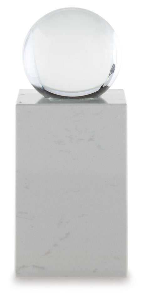 Sellner Clear/White Sculpture by Ashley at Eve Furniture