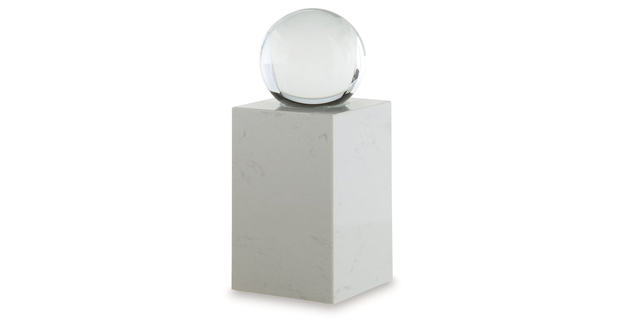 Sellner Clear/White Sculpture by Ashley at Eve Furniture