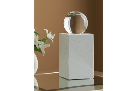 Sellner Clear/White Sculpture by Ashley at Eve Furniture