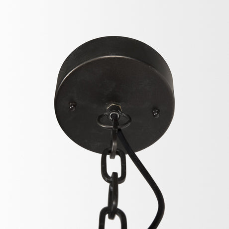 Selma Black Wood Bead and Metal Chandelier by Mercana at Eve Furniture