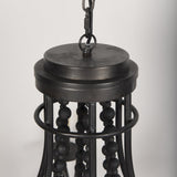 Selma Black Wood Bead and Metal Chandelier by Mercana at Eve Furniture