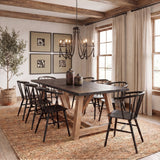 Selma Black Wood Bead and Metal Chandelier by Mercana at Eve Furniture