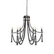 Selma Black Wood Bead and Metal Chandelier by Mercana at Eve Furniture