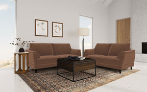 Selma Rust 2-Piece Velvet Upholstered Crescent Arm Living Room Set by Coaster at Eve Furniture