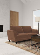 Selma Rust Velvet Crescent Arm Loveseat by Coaster at Eve Furniture