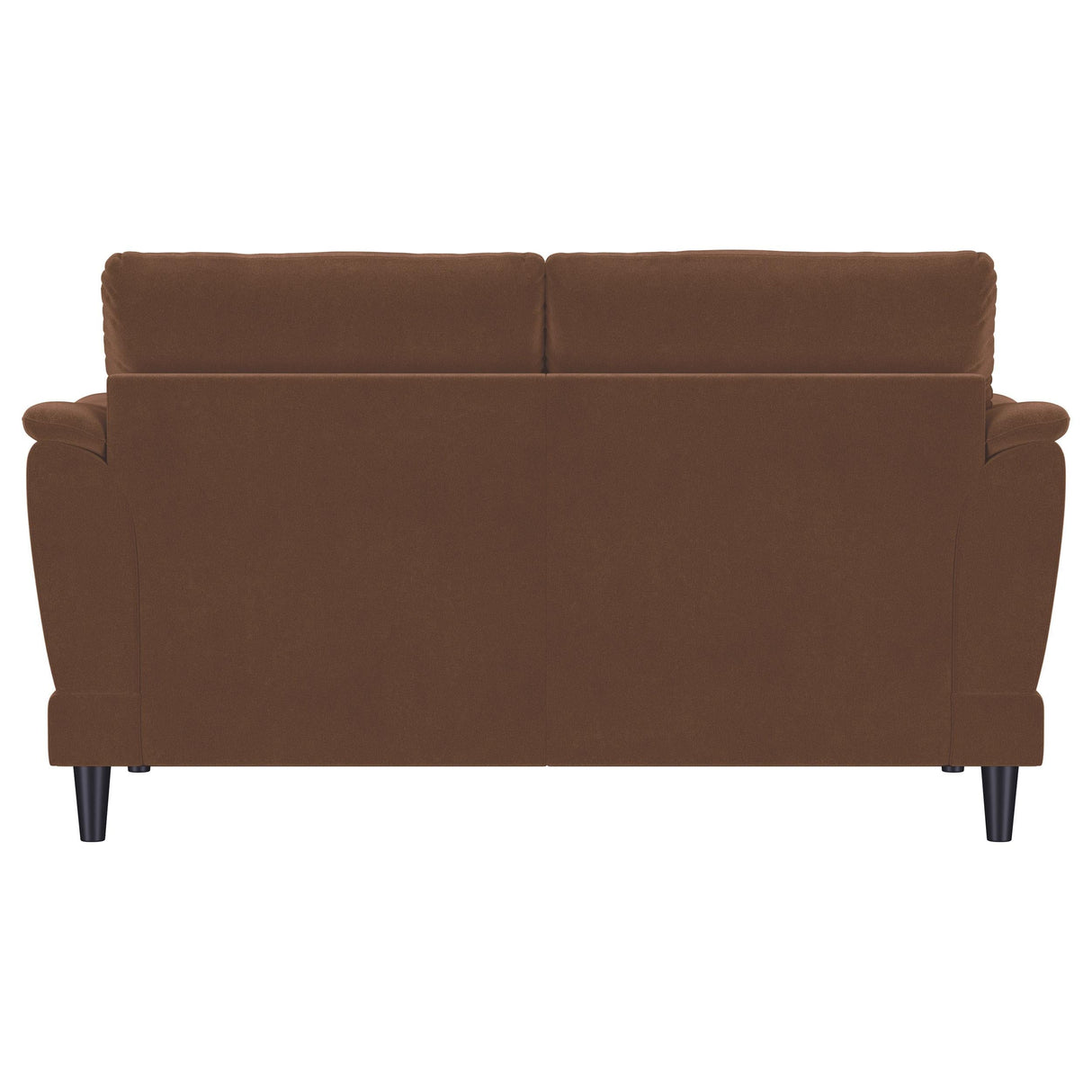 Selma Rust Velvet Crescent Arm Loveseat by Coaster at Eve Furniture