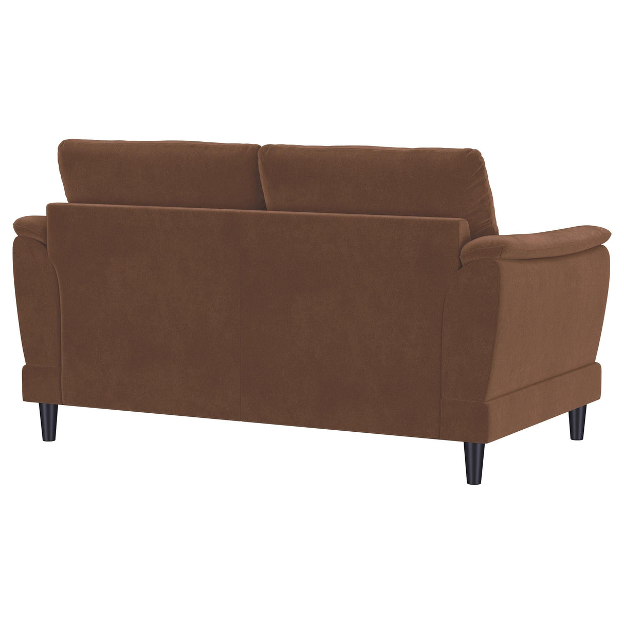 Selma Rust Velvet Crescent Arm Loveseat by Coaster at Eve Furniture