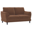 Selma Rust Velvet Crescent Arm Loveseat by Coaster at Eve Furniture