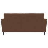 Selma Rust Velvet Crescent Arm Sofa by Coaster at Eve Furniture