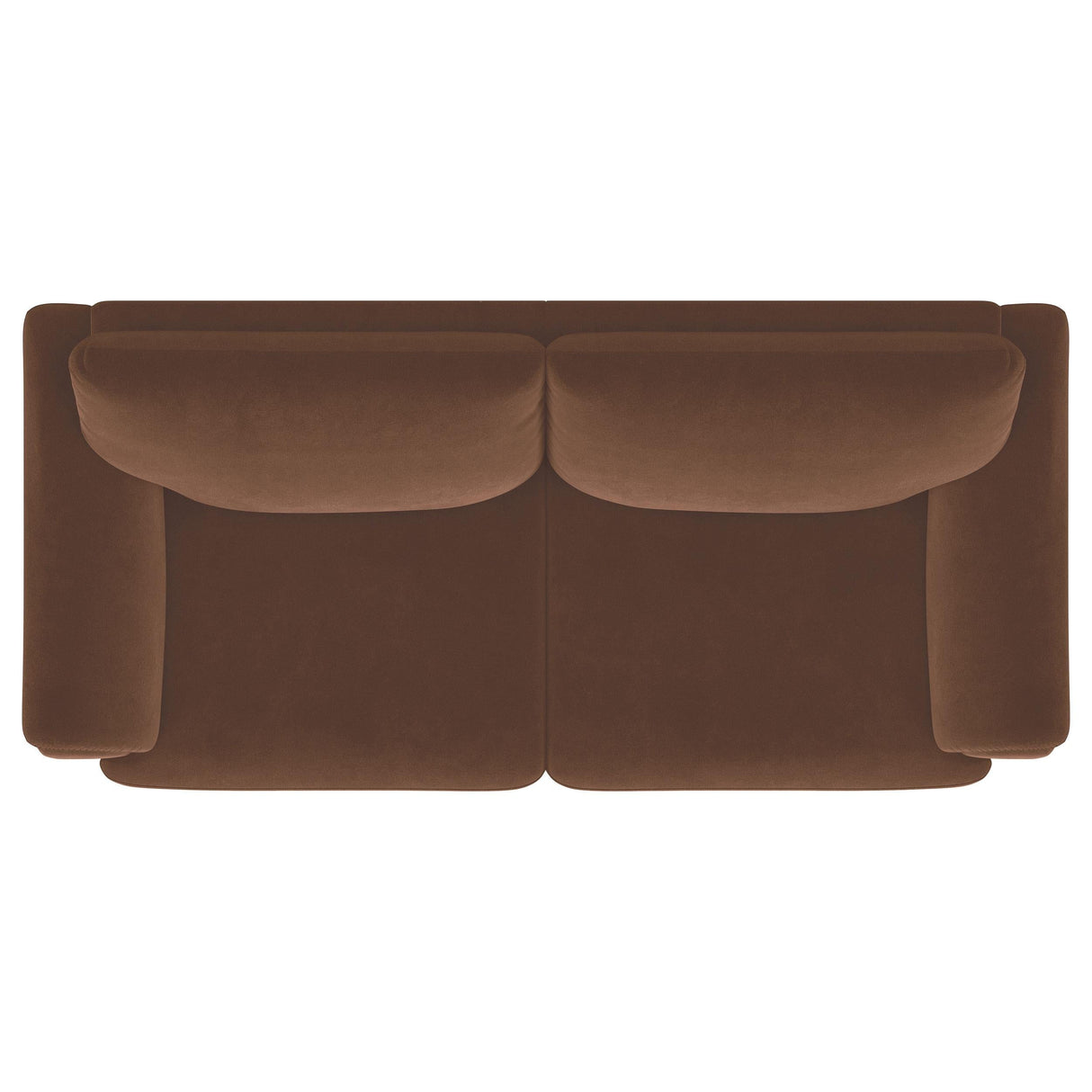 Selma Rust Velvet Crescent Arm Sofa by Coaster at Eve Furniture