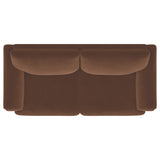 Selma Rust Velvet Crescent Arm Sofa by Coaster at Eve Furniture