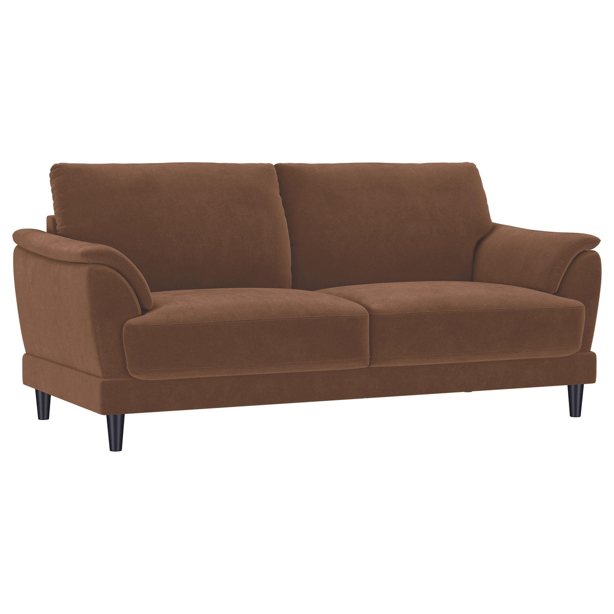 Selma Rust Velvet Crescent Arm Sofa by Coaster at Eve Furniture