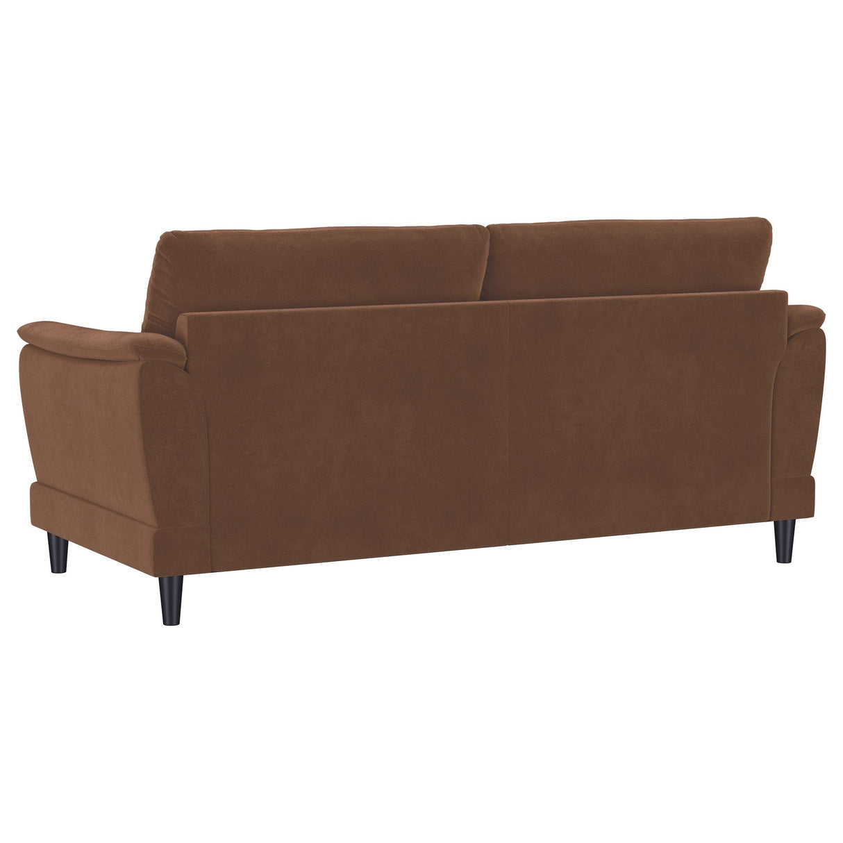 Selma Rust Velvet Crescent Arm Sofa by Coaster at Eve Furniture