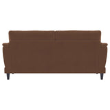Selma Rust Velvet Crescent Arm Sofa by Coaster at Eve Furniture