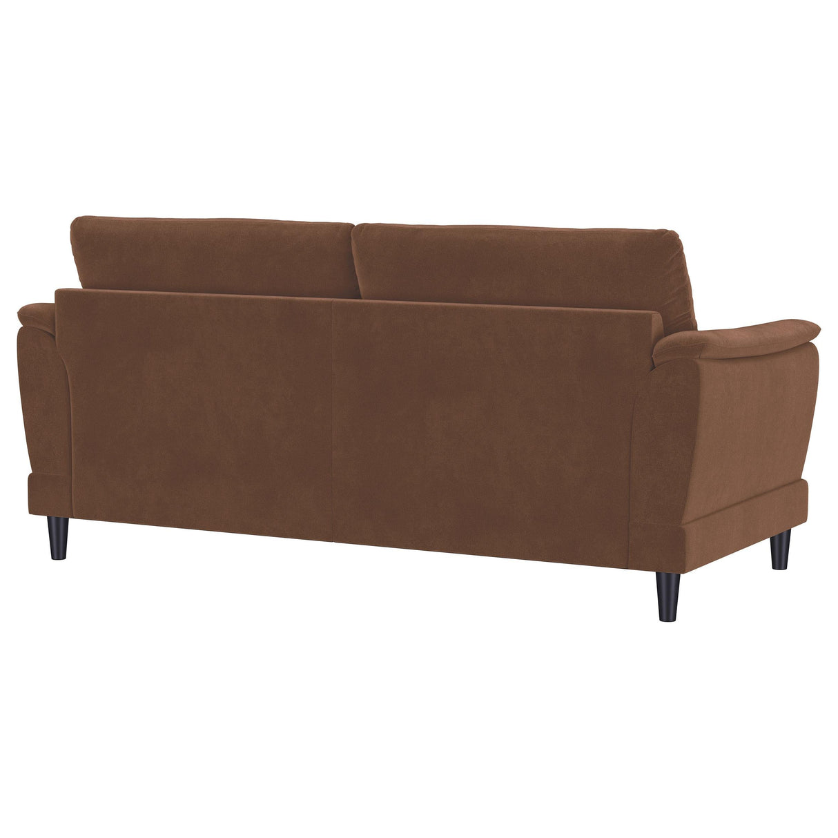 Selma Rust Velvet Crescent Arm Sofa by Coaster at Eve Furniture