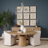 Selma White Wood Bead and Metal Chandelier by Mercana at Eve Furniture