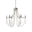Selma White Wood Bead and Metal Chandelier by Mercana at Eve Furniture