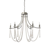 Selma White Wood Bead and Metal Chandelier by Mercana at Eve Furniture