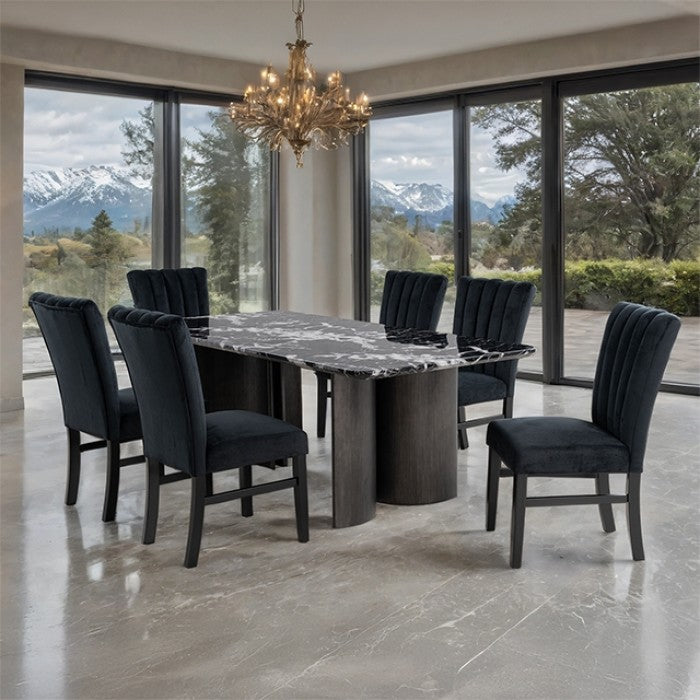 Selsey Black 7-Piece Dining Room Set by Furniture of America at Eve Furniture