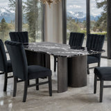 Selsey Black Stone Top Dining Table by Furniture of America at Eve Furniture