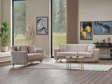 Senfoni 3-pieces (Sofa & Loveseat & Chair) Livingroom Set in Beige