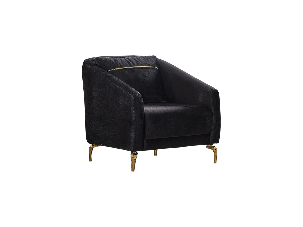 Senfoni 3-pieces (Sofa & Loveseat & Chair) Livingroom Set in Black by Furnia at Eve Furniture
