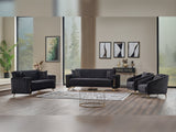 Senfoni 3-pieces (Sofa & Loveseat & Chair) Livingroom Set in Black by Furnia at Eve Furniture