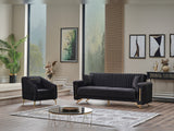 Senfoni 3-pieces (Sofa & Loveseat & Chair) Livingroom Set in Black by Furnia at Eve Furniture