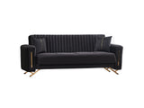 Senfoni 3-pieces (Sofa & Loveseat & Chair) Livingroom Set in Black by Furnia at Eve Furniture