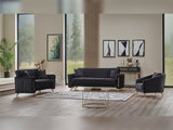Senfoni 3-pieces (Sofa & Loveseat & Chair) Livingroom Set in Black by Furnia at Eve Furniture