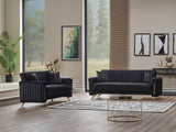 Senfoni Black Convertible Loveseat by Furnia at Eve Furniture