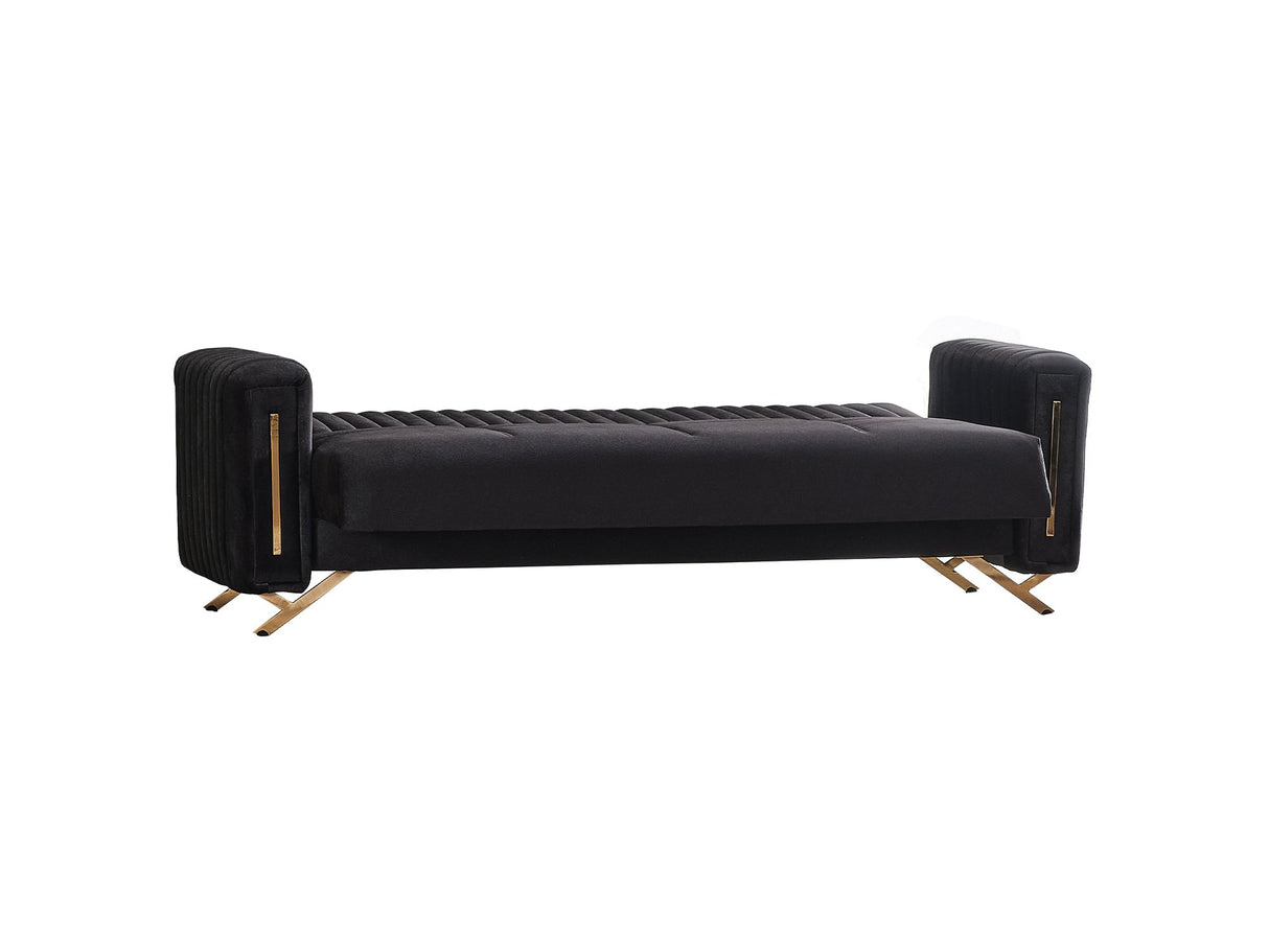 Senfoni Black Convertible Sofa by Furnia at Eve Furniture