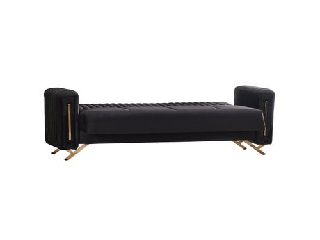 Senfoni Black Convertible Sofa by Furnia at Eve Furniture