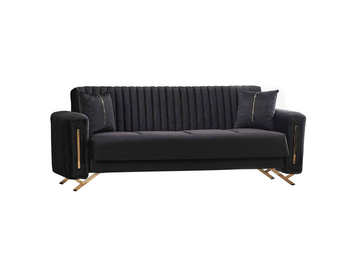 Senfoni Black Convertible Sofa by Furnia at Eve Furniture