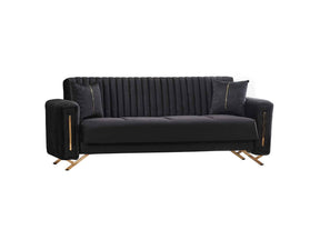 Senfoni Black Convertible Sofa by Furnia at Eve Furniture