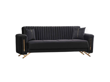 Senfoni Black Convertible Sofa by Furnia at Eve Furniture