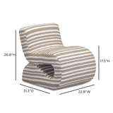 Senna Taupe Jacquard Organic Stripes Accent Chair by TOV Furniture at Eve Furniture