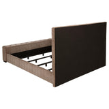 Senna Brown Upholstered Queen Audio Fireplace Bed by Coaster at Eve Furniture