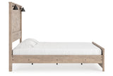 Senniberg Light Brown King LED Panel Bed by Ashley at Eve Furniture