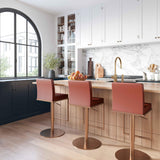 Sentinel Saddle Brown and Rose Gold Adjustable Stool by TOV Furniture at Eve Furniture