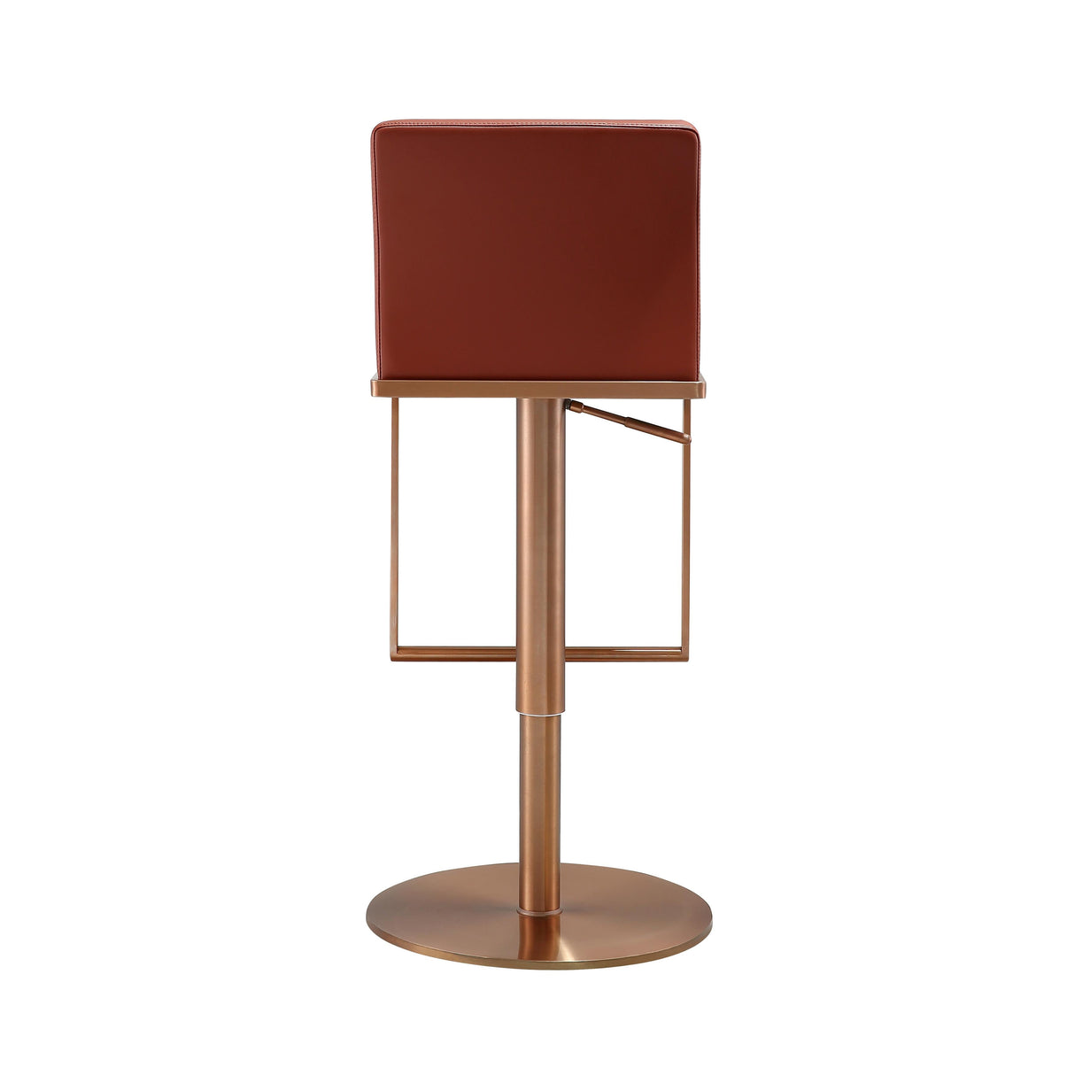 Sentinel Saddle Brown and Rose Gold Adjustable Stool by TOV Furniture at Eve Furniture
