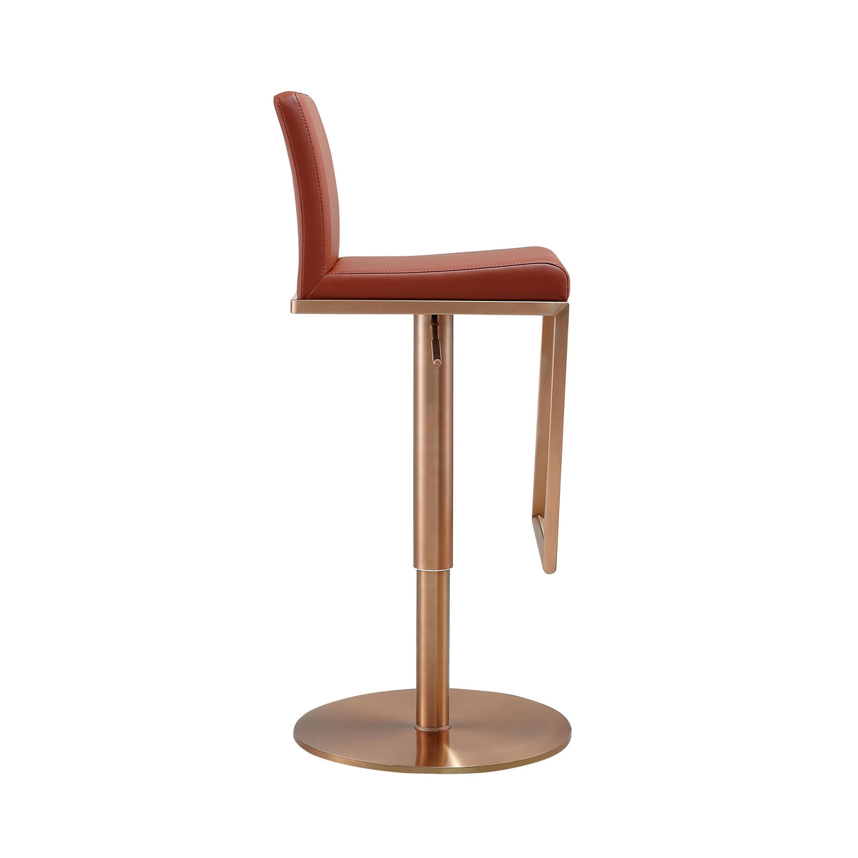 Sentinel Saddle Brown and Rose Gold Adjustable Stool by TOV Furniture at Eve Furniture