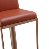 Sentinel Saddle Brown and Rose Gold Adjustable Stool by TOV Furniture at Eve Furniture